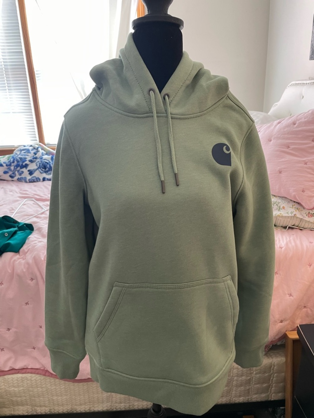 Carhartt Sage Green Pullover Hoodie with Logo